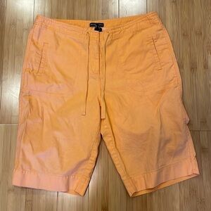 *3/$15 New York & Company Linen Blend Orange Bermudas Size 10